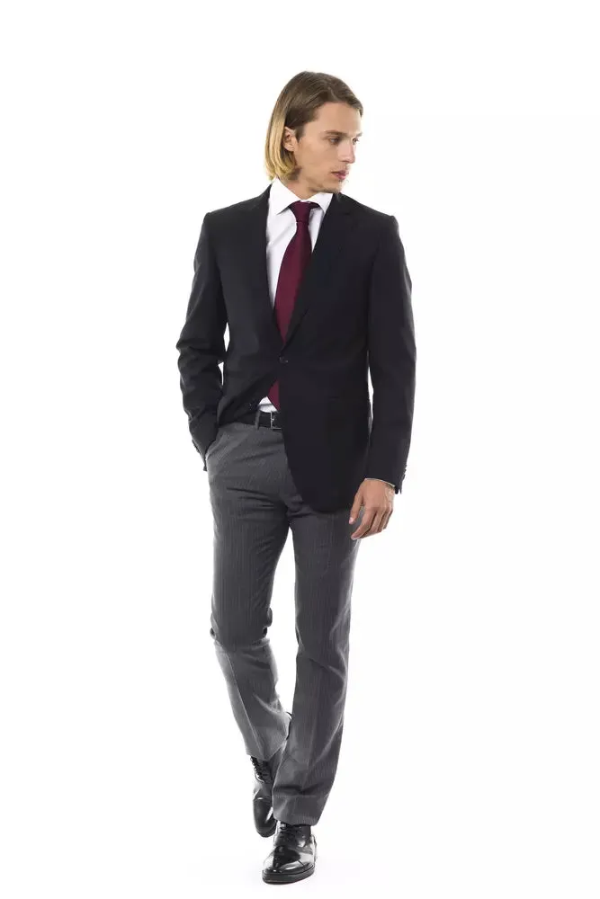 Uominitaliani Black Wool Men Blazer