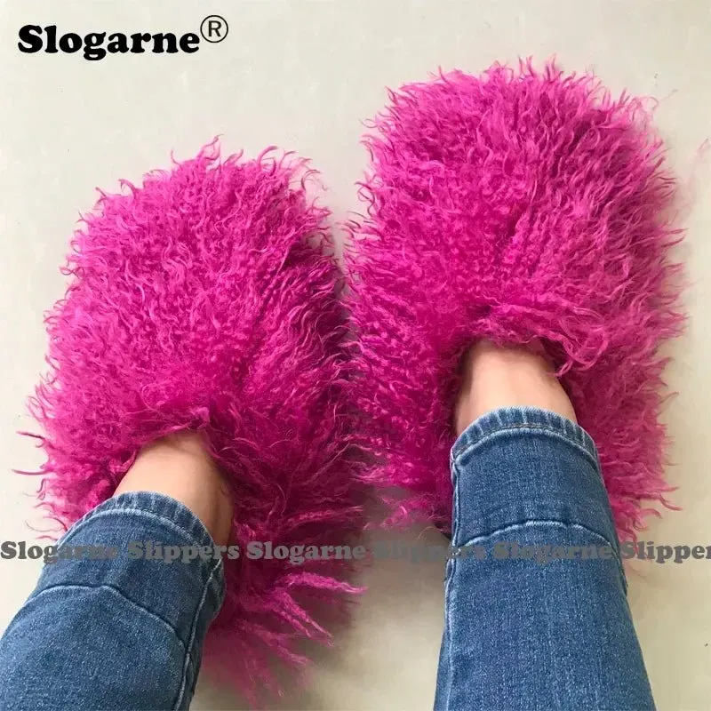 Women's Winter Slippers - Cozy Faux Fur Design, Plush Lining - Sizes 23-48